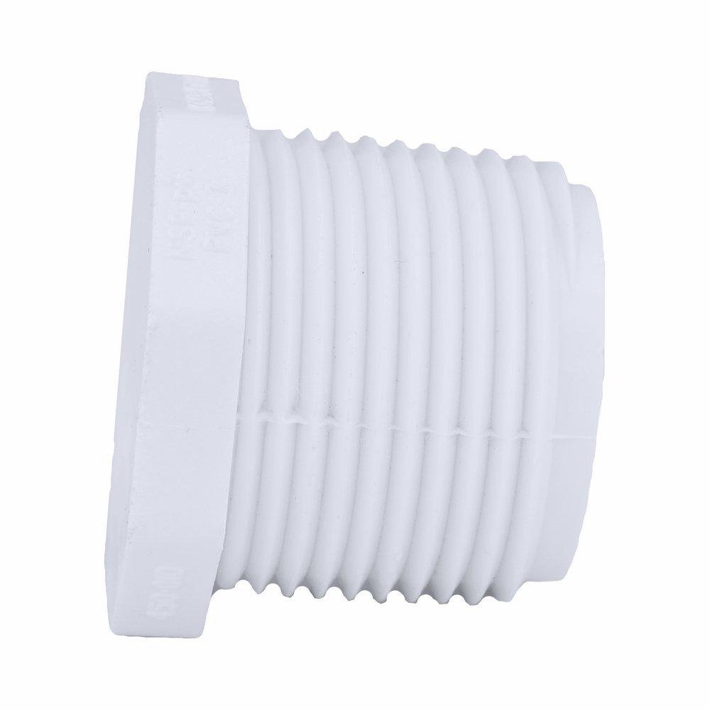 White PVC Schedule 40 MPT Plug 