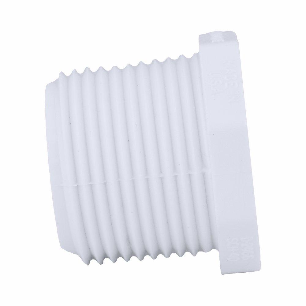 White PVC Schedule 40 MPT Plug 