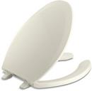 Elongated Open Front Toilet Seat with Cover in Biscuit