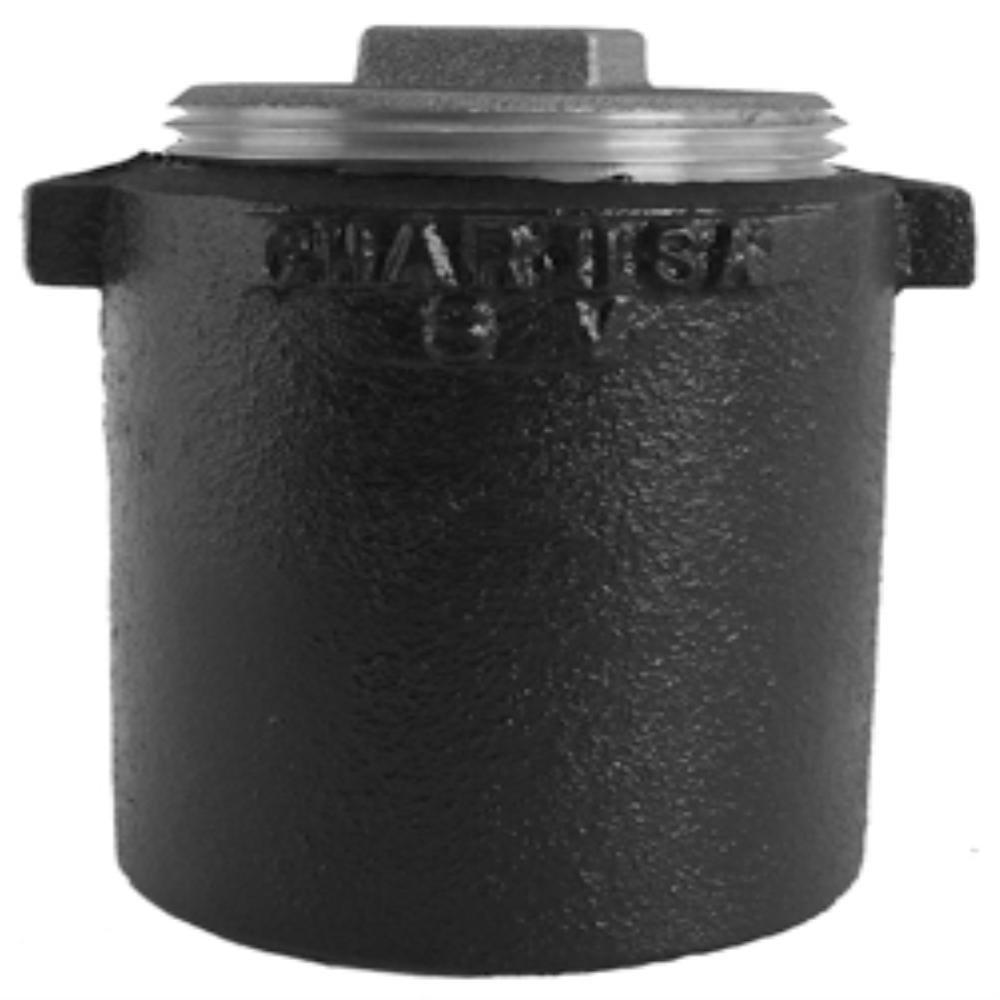 Black Spigot x FNPT Cast Iron Reducing Cleanout Ferrule with Plug 