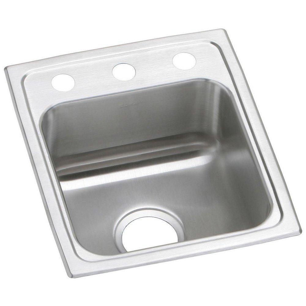 Elkay Brushed Satin 15 x 17-1/2 in. Stainless Steel Single Bowl Drop-in Kitchen Sink in Brushed Satin 