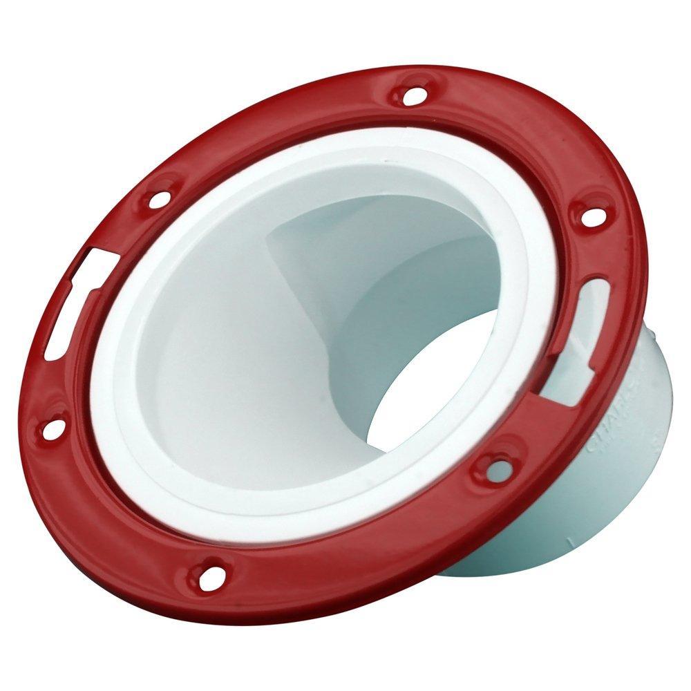 White PVC DWV Offset Adjustable Metal Ring Closet Flange 