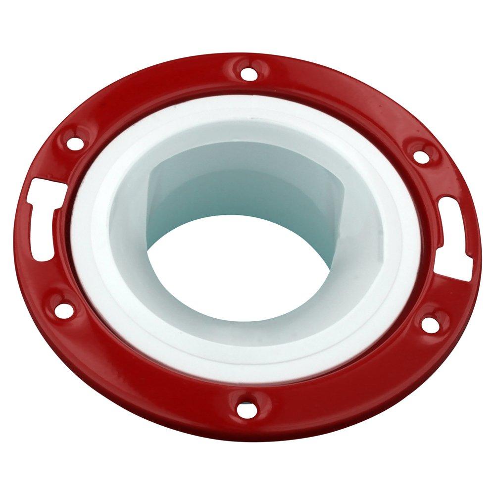 White PVC DWV Offset Adjustable Metal Ring Closet Flange 