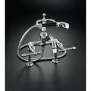 Double Lever Handle Bath Faucet with Hand Shower in Vibrant Brushed Nickel
