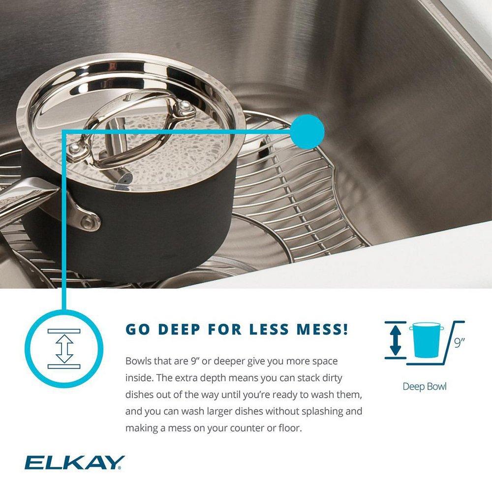 Elkay Lustrous Satin 25 x 22 in. Stainless Steel Single Bowl Drop-in Kitchen Sink in Lustrous Satin 