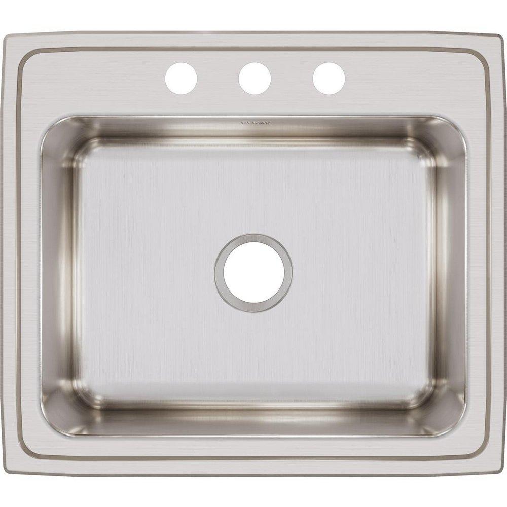 Elkay Lustrous Satin 25 x 22 in. Stainless Steel Single Bowl Drop-in Kitchen Sink in Lustrous Satin 