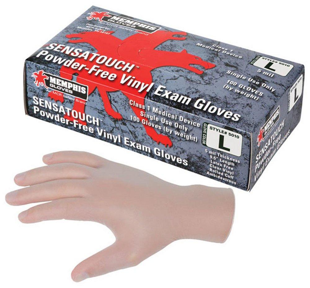 Clear 5 mil Plastic Food Processing and Industrial Disposable Gloves in Clear (Box of 100) 