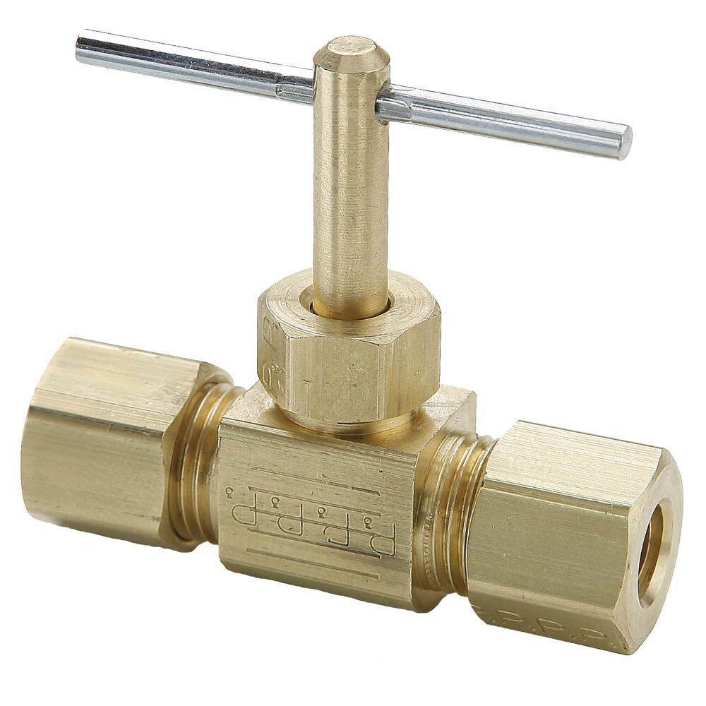 Parker Hannifin Compression Brass Inline Needle Valve 