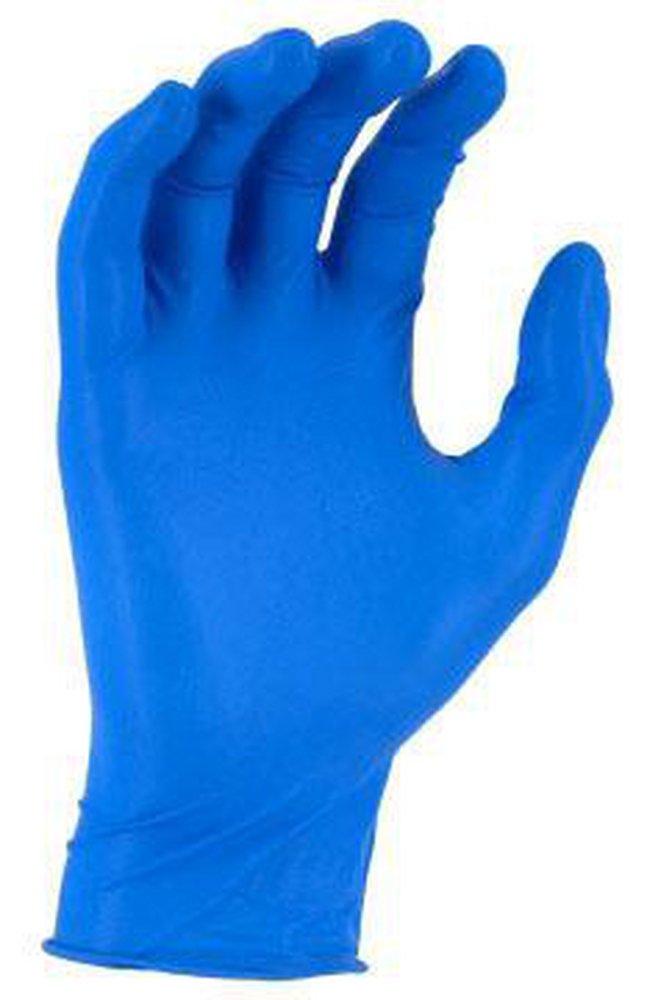 Majestic Glove Blue 6 mil Powder Coated Rubber Ambidextrous and Industrial Disposable Gloves in Blue (Box of 100) 