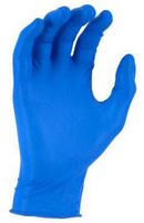 Majestic Glove Blue 6 mil Powder Coated Rubber Ambidextrous and Industrial Disposable Gloves in Blue (Box of 100) 