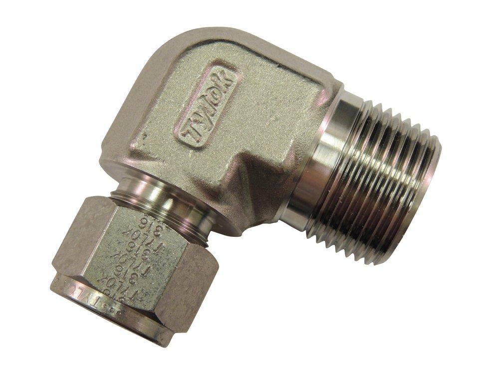 Tylok 1/4 in. OD x MPT Stainless Steel 90 Degree Elbow 