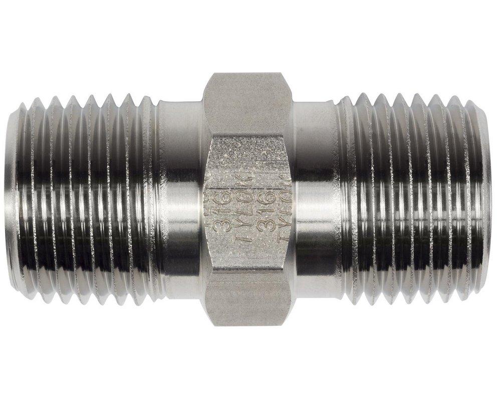 Tylok 1/4 in. Threaded Stainless Steel HEX Nipple 