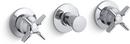 KOHLER Polished Chrome Three Lever Handle Wall Mount Valve Trim 