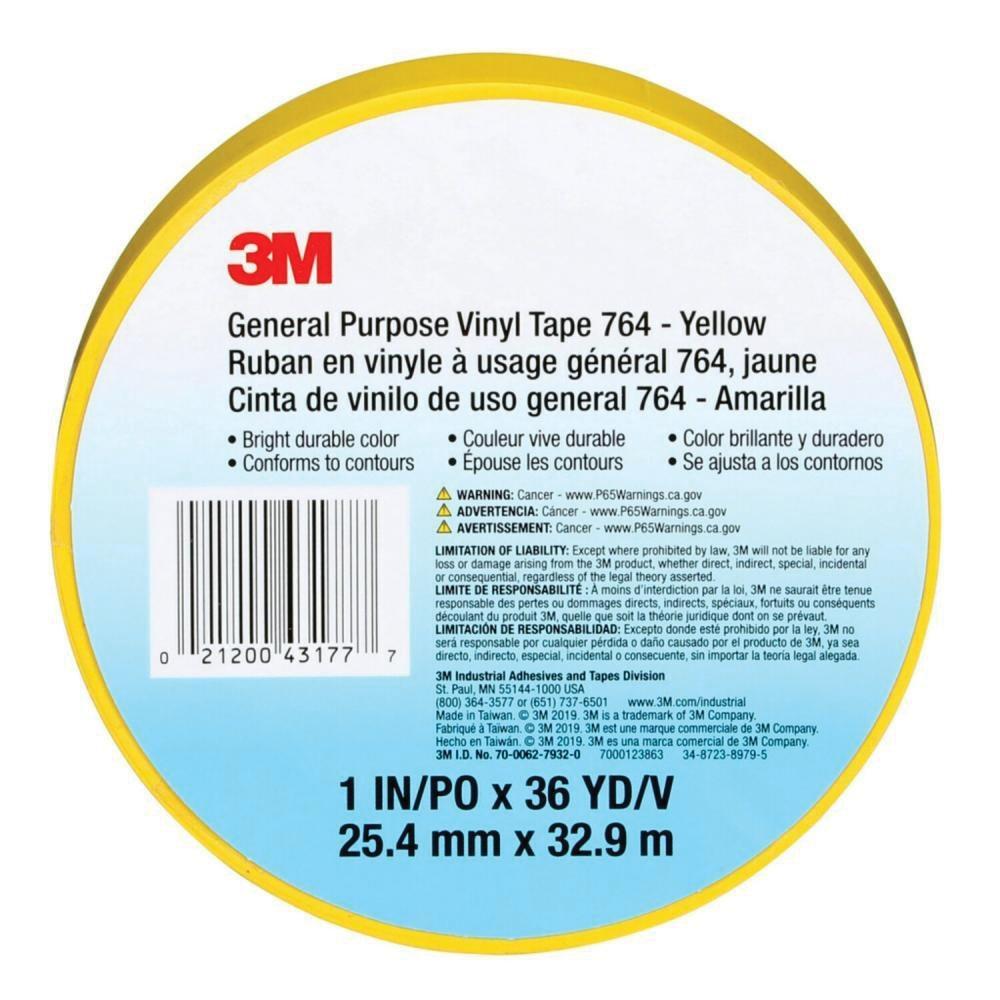 TAPE 764 YEL VINYL 1 X 36YD 