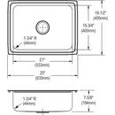 Elkay Lustrous Highlighted Satin 25 x 19-1/2 in. Single Bowl Top Mount Sink 