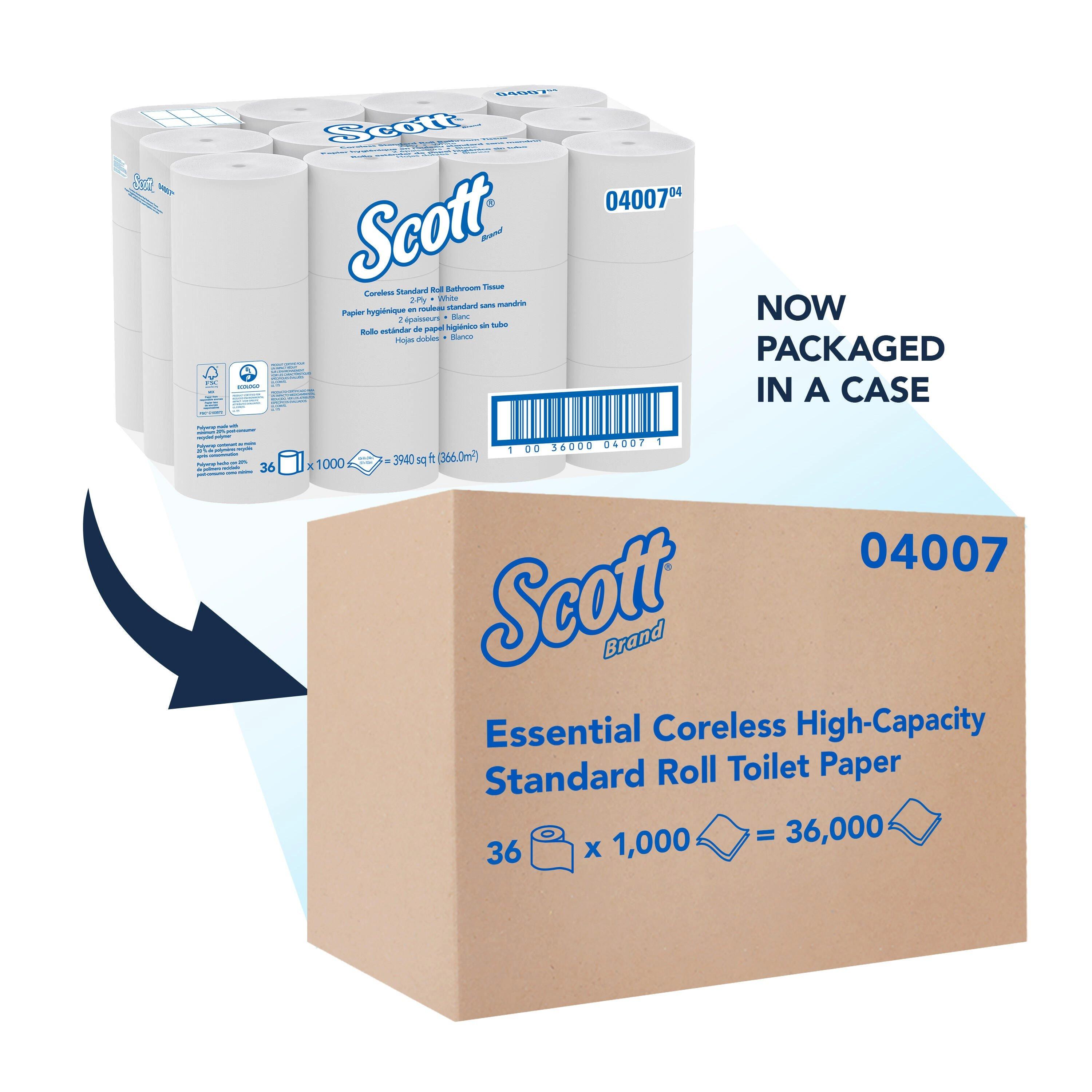 Scott&reg; White 4 in. 2-Ply Bathroom Tissue in White (Case of 36) 