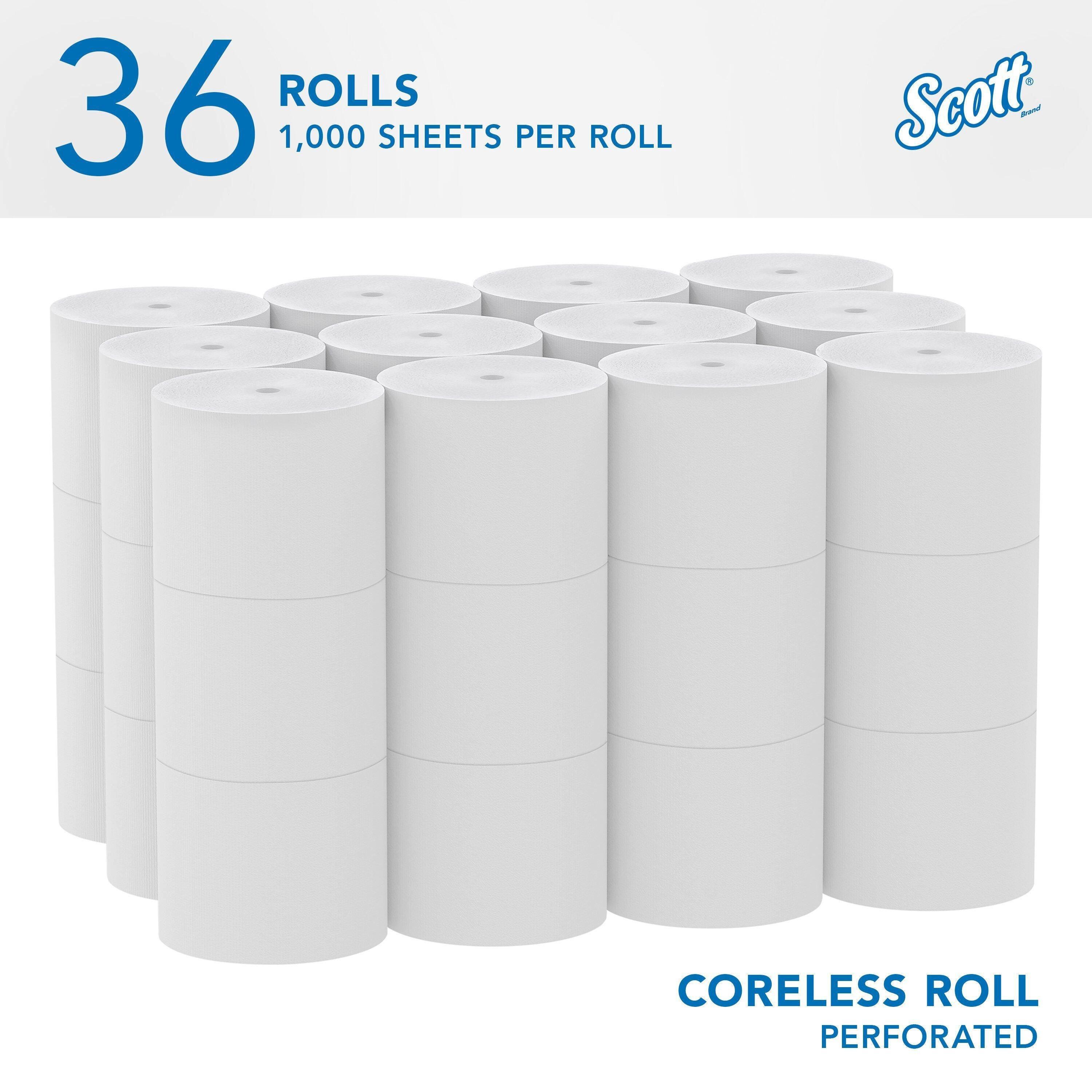 Scott&reg; White 4 in. 2-Ply Bathroom Tissue in White (Case of 36) 