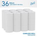 Scott&reg; White 4 in. 2-Ply Bathroom Tissue in White (Case of 36) 