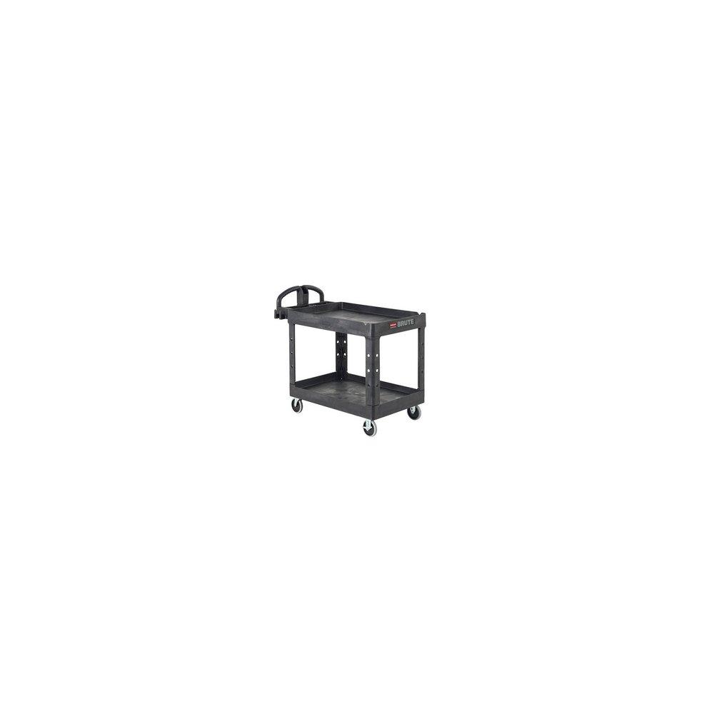 Rubbermaid Black 2-Shelf Heavy Duty Cart in Black 