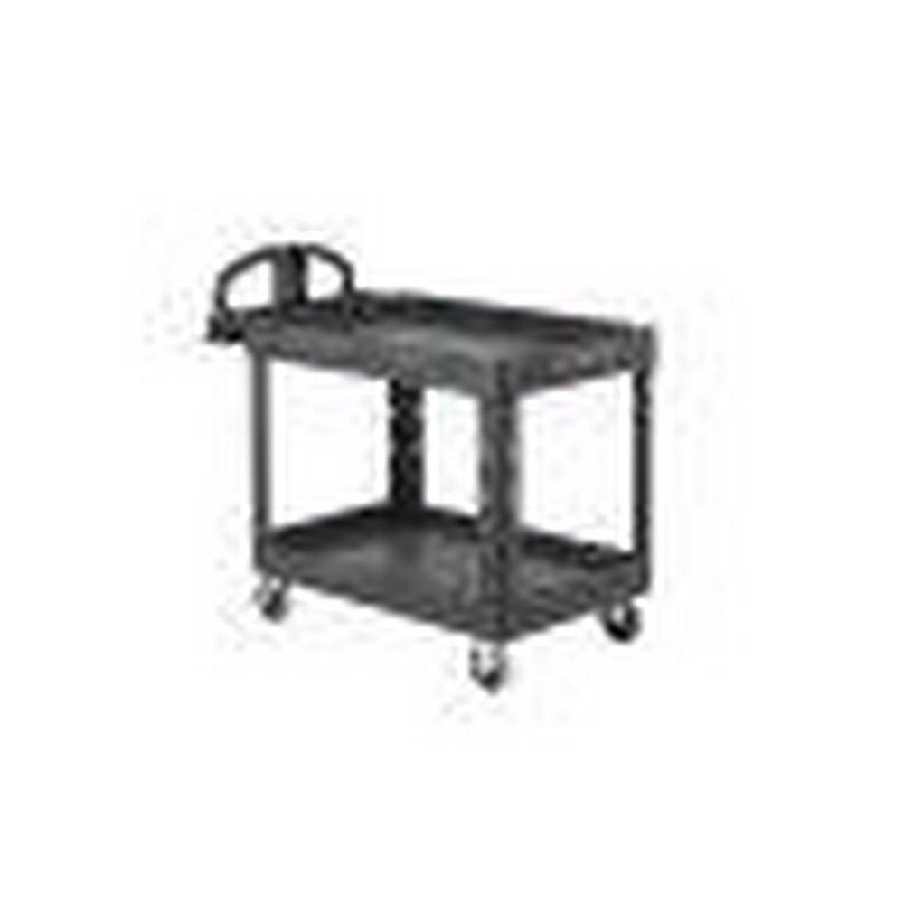 Rubbermaid Black 2-Shelf Heavy Duty Cart in Black 