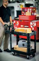 Rubbermaid Black 2-Shelf Heavy Duty Cart in Black 