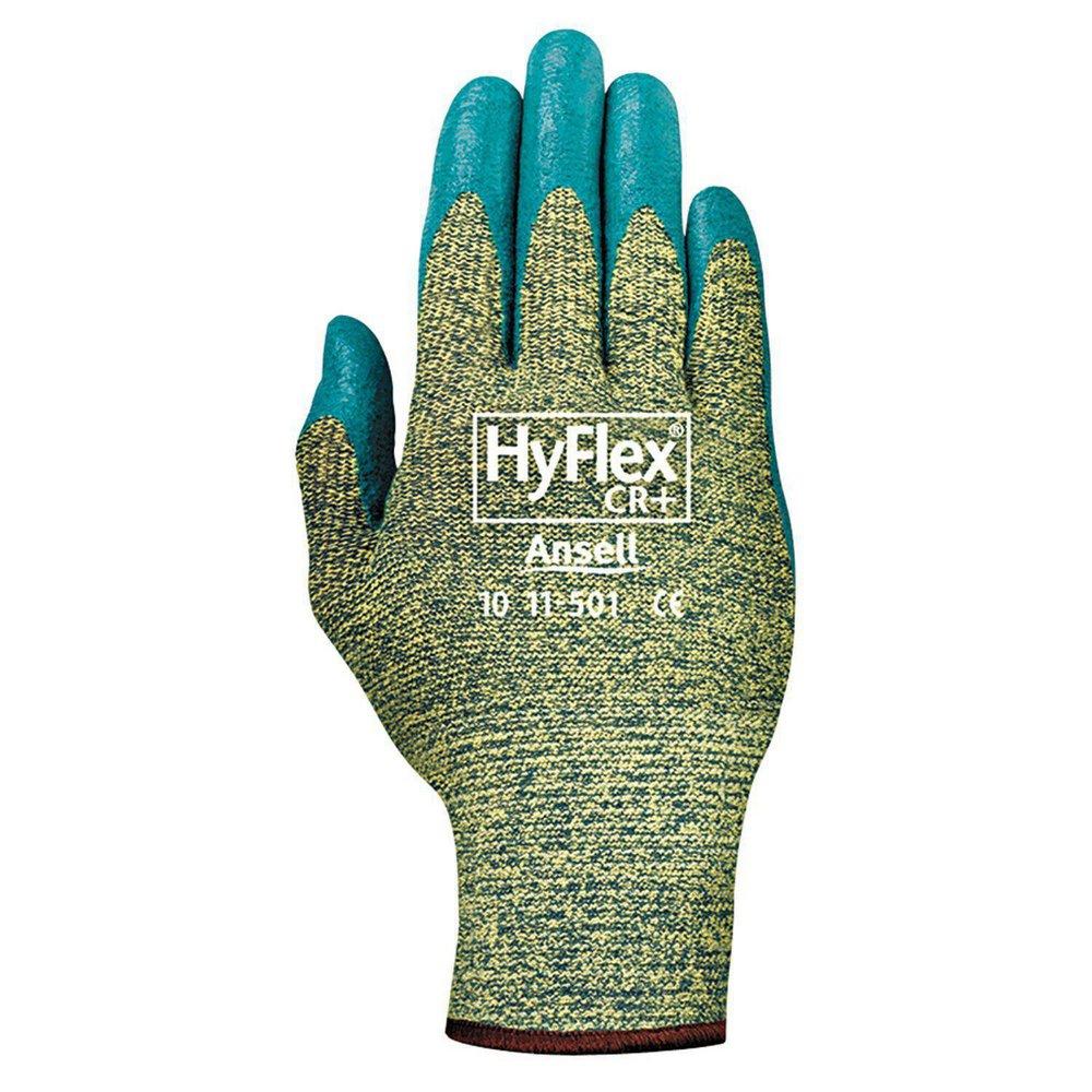 Ansell Occupational Healthcare Blue Rubber and Stainless Steel Cut Resistance Glove in Blue, Green and Grey 