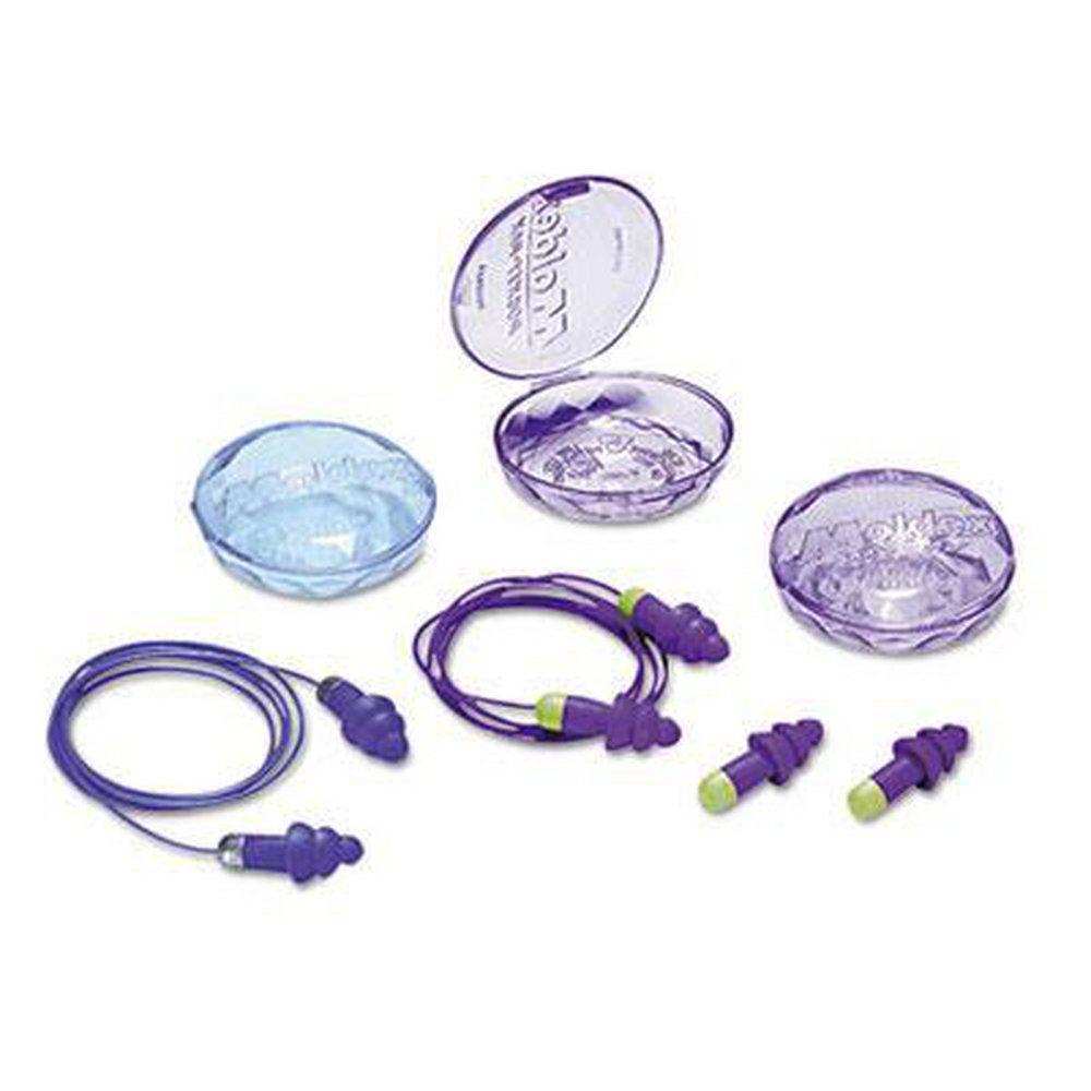 Moldex-Metric Bright Green/Purple Cordless Rubber Reusable Ear Plugs (50 Pairs) 