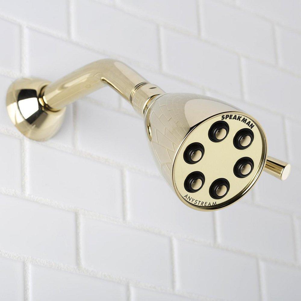 Speakman Polished Brass Multi Function Flood, Full and Rain Showerhead 