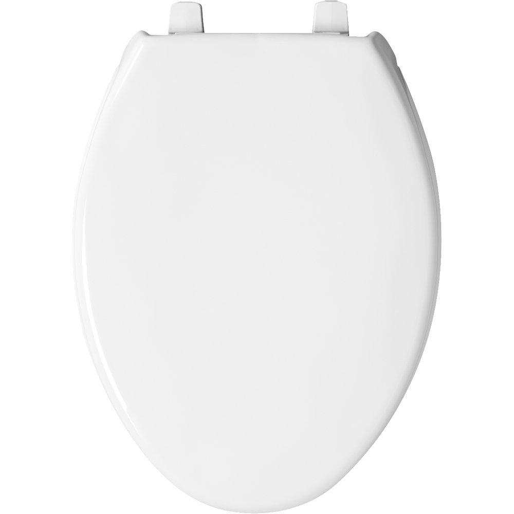 Bemis White Elongated Open Front Toilet Seat with Cover 