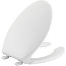 Bemis White Elongated Open Front Toilet Seat with Cover 