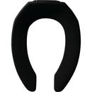 Elongated Open Front Toilet Seat in Black (Less Cover)