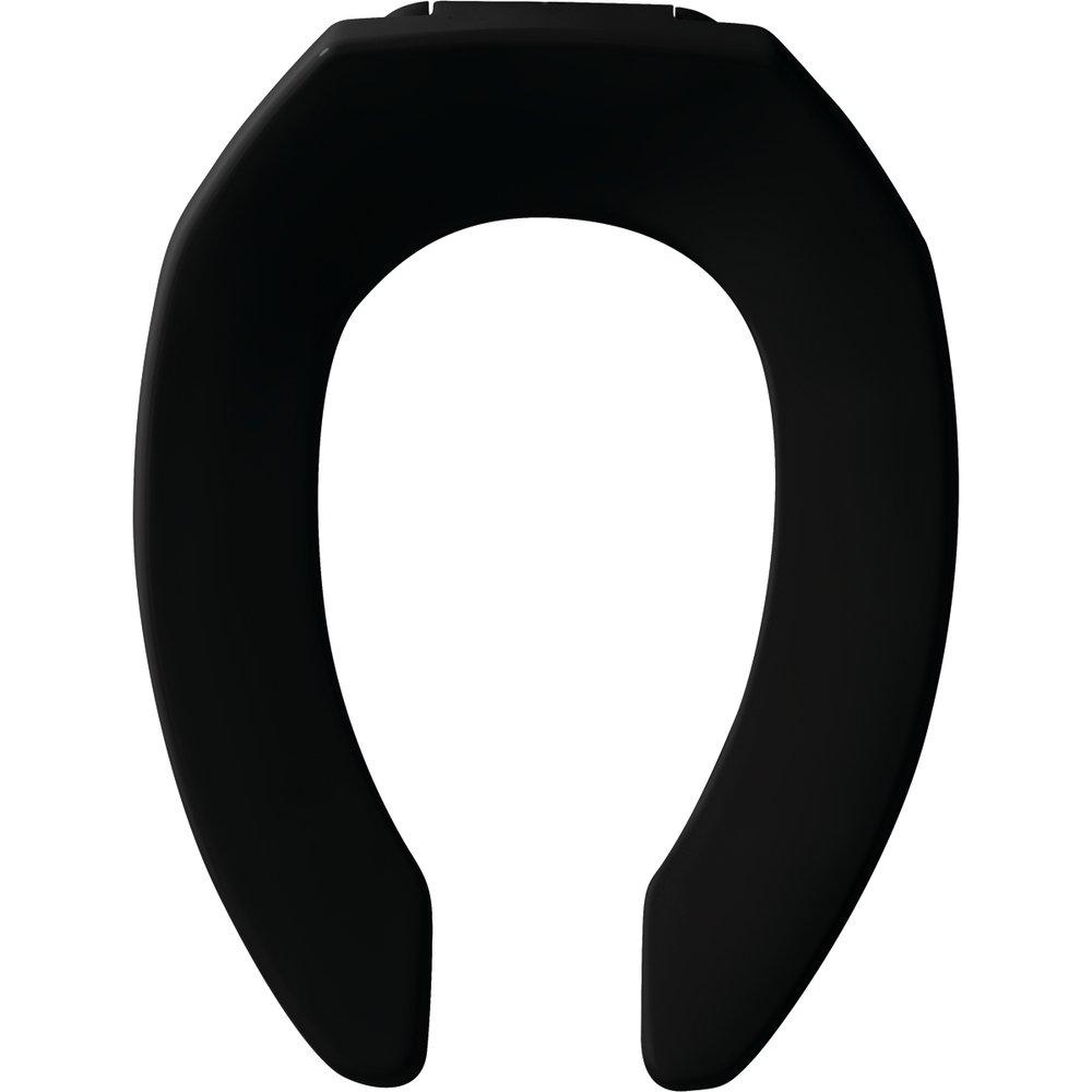 Bemis Black Elongated Open Front Toilet Seat (Less Cover) 