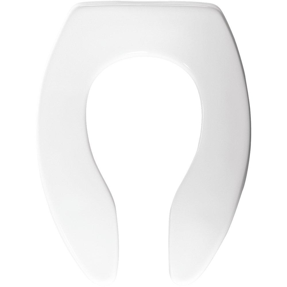 Bemis White Elongated Open Front Toilet Seat 