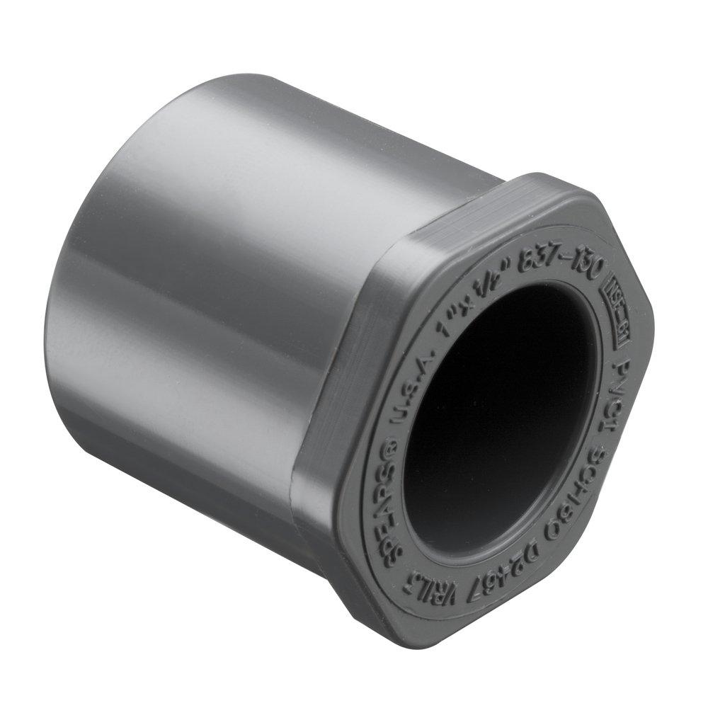 Grey Spigot x Socket Schedule 80 PVC Bushing 