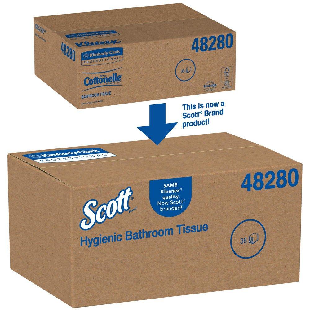 Scott&reg; White 4-1/2 in. 2-Ply Bathroom Tissue in White (Case of 36) 
