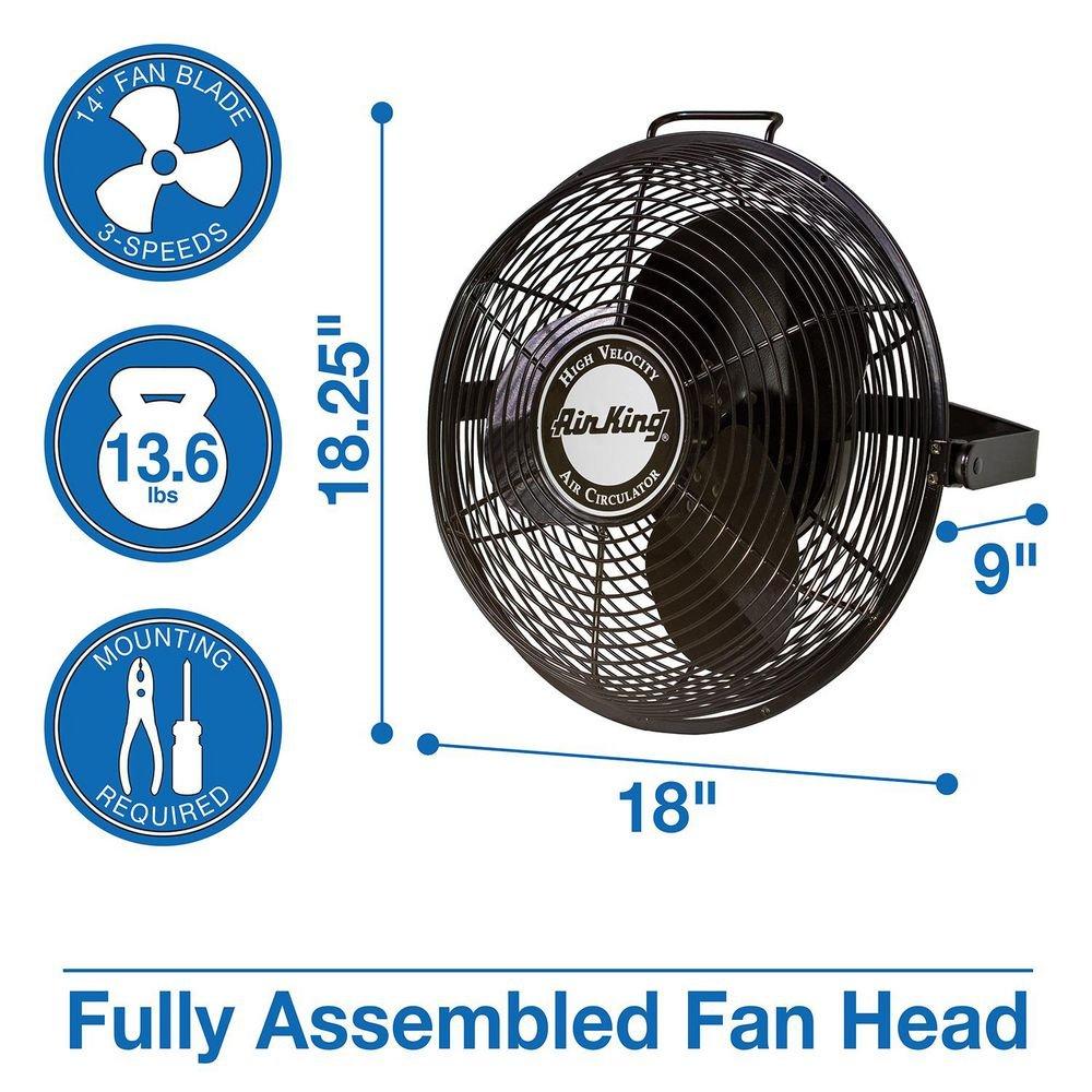 Air King America Inc 3-Blade Multi Mount Portable Fan 