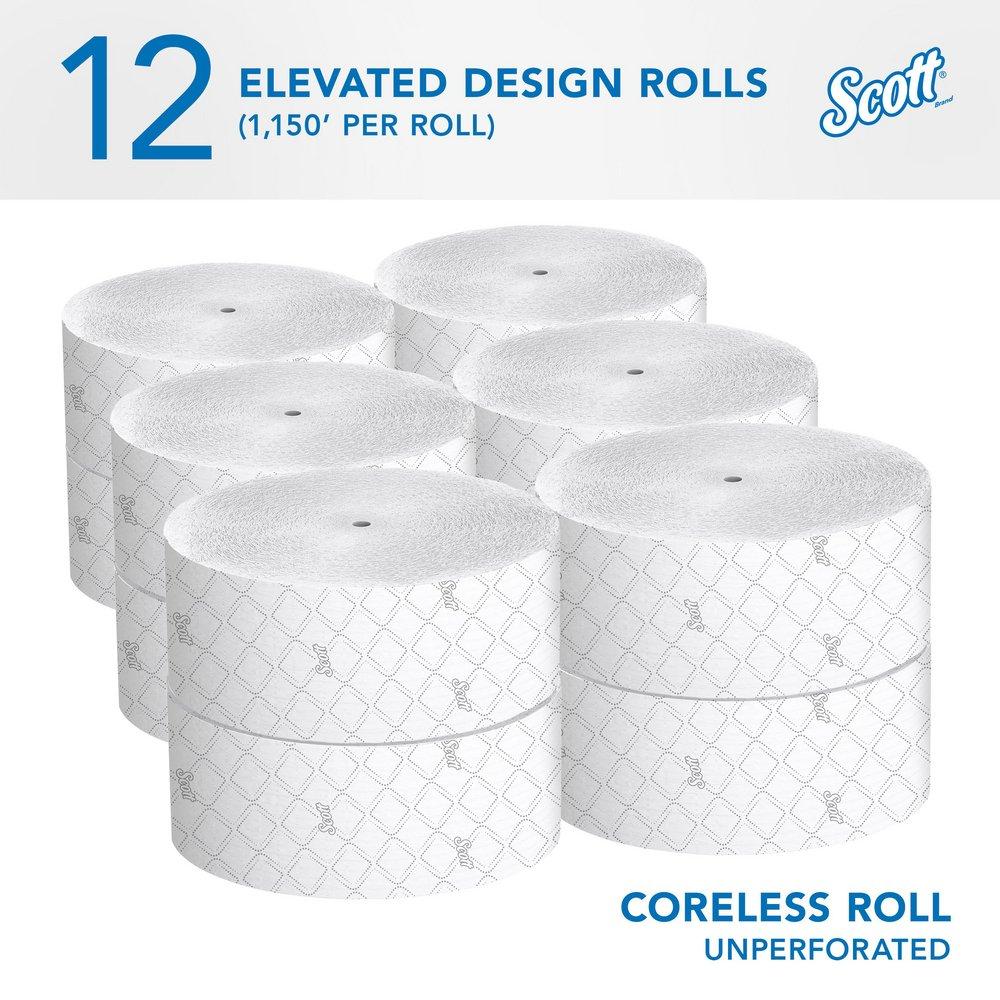 Scott® White 3-39/50 in. 2-Ply Bathroom Tissue in White (Case of 12) 