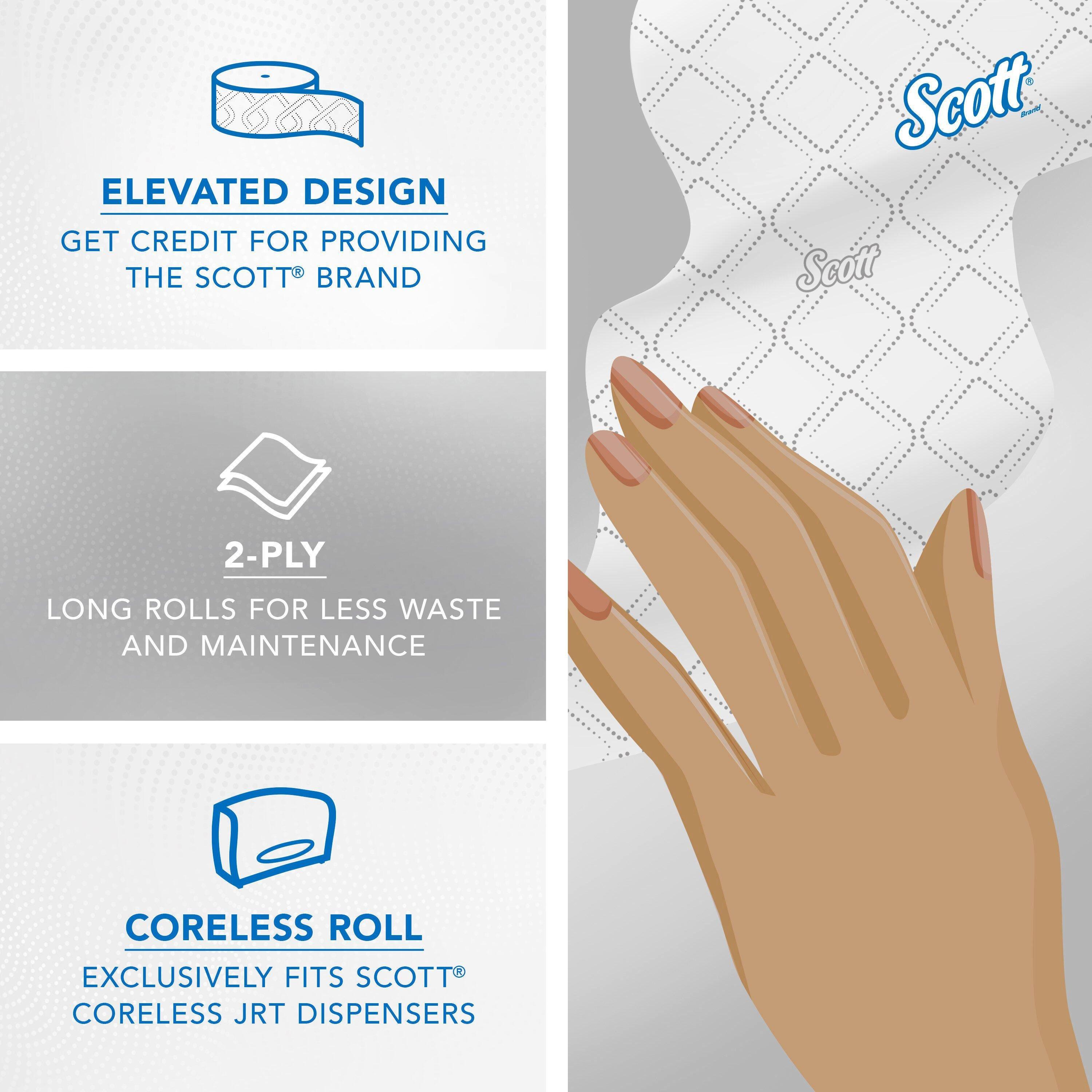 Scott&reg; White 3-39/50 in. 2-Ply Bathroom Tissue in White (Case of 12) 