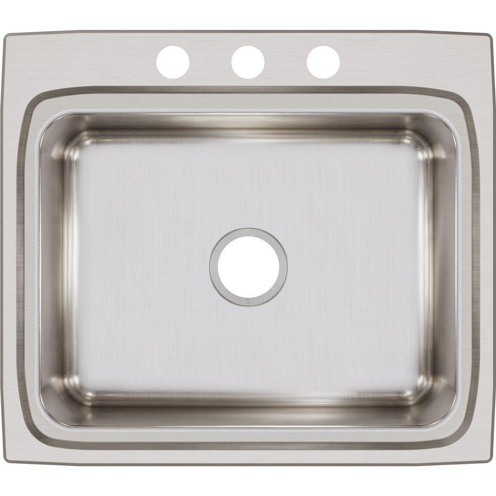 Elkay Lustrous Satin 25 x 22 in. Stainless Steel Single Bowl Drop-in Kitchen Sink in Lustrous Satin 
