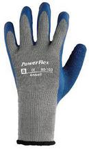 Natural Latex and Rubber Coated Cotton and Plastic Reusable Gloves in Blue and Grey Size 9