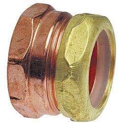 1-1/2 x 1-1/4 in. Copper DWV Female Trap Adapter w/ Brass Nut