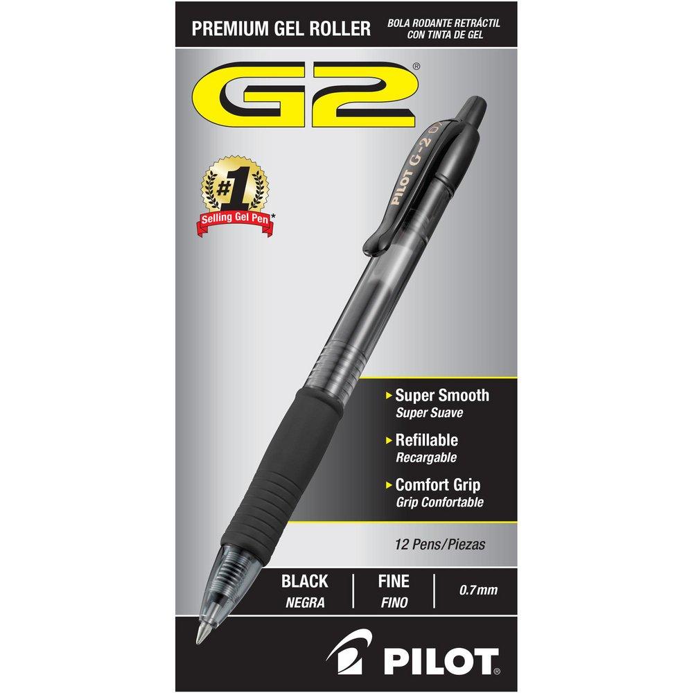 Pilot Pen Corp Of America Clear G2 Retractable Gel Ink Rollerball Pen (12 per Box) 