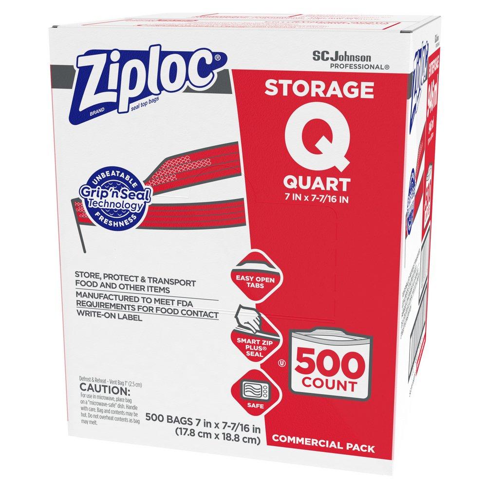 Ziploc Clear 7 in. Commercial Storage Quart Bag (Case of 500) 
