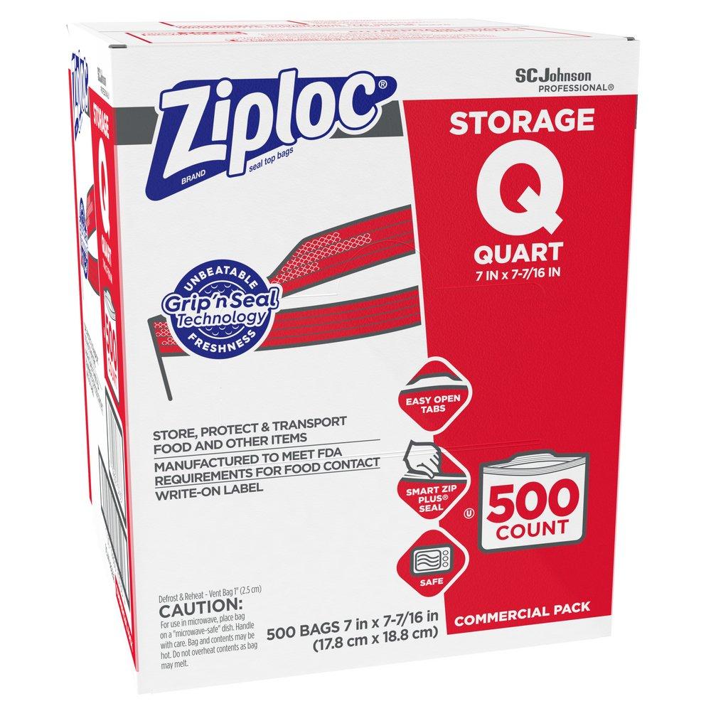 Ziploc Clear 7 in. Commercial Storage Quart Bag (Case of 500) 