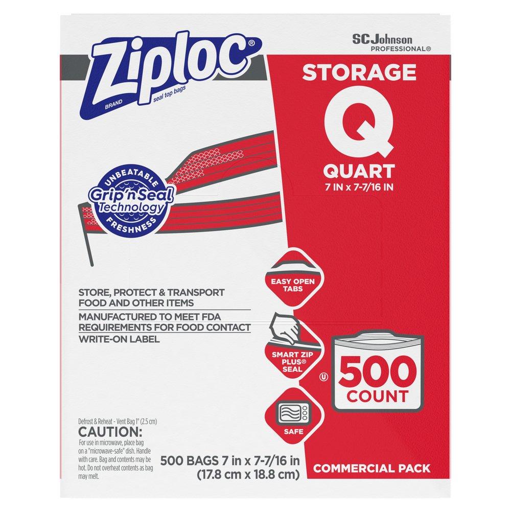 Ziploc Clear 7 in. Commercial Storage Quart Bag (Case of 500) 