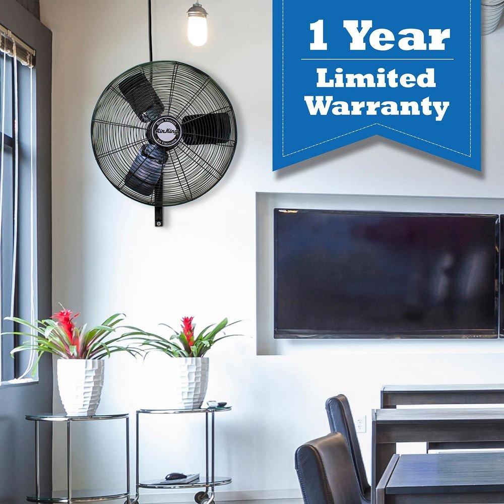 Air King America Inc 3-Blade Oscillating Wall Mount Portable Fan 