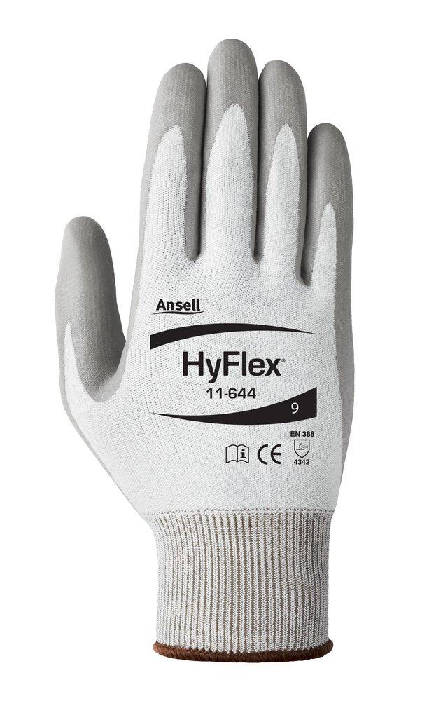 HyFlex&reg; Grey Light Duty Cut Resistant Gloves with Knit Wrist, HPPE Lined, and Polyurethane Palm Coating 