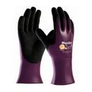 XXL Size 15 ga Foam Nitrile Coated Nylon and Lycra Gloves in Purple and Black