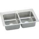 23 x 17 in. Two Bowl Drop-In Bar Sink 3-Hole Stainless Steel