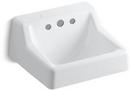 1-Bowl Cast Iron Wall Mount Lavatory Sink in White
